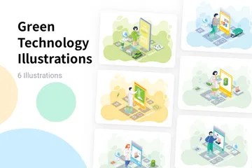 Technologie verte Pack d'Illustrations