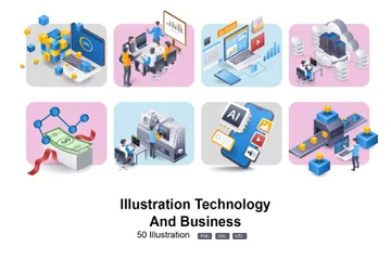 Technology And Business Illustration Pack