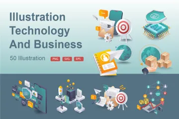 Technology And Business Illustration Pack