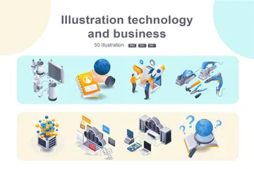 Technology And Business Illustration Pack