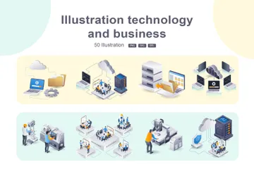 Technology And Business Illustration Pack