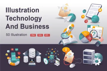 Technology And Business Illustration Pack