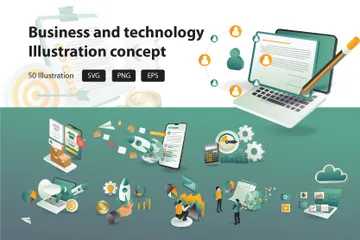 Technology And Business Illustration Pack