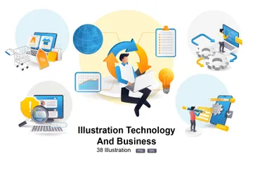 Technology And Business Illustration Pack