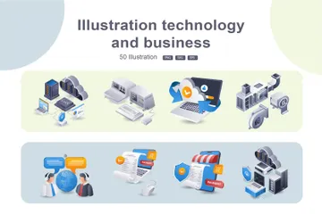 Technology And Business Illustration Pack