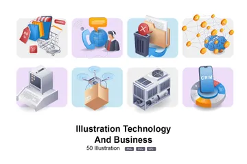 Technology And Business Illustration Pack