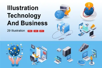 Technology And Business Illustration Pack