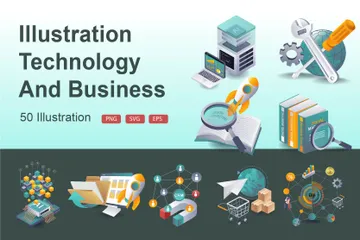 Technology And Business Illustration Pack