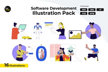 Technology Users Diverse Illustration Pack