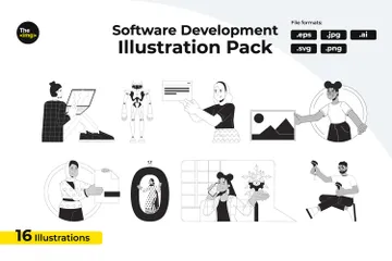 Technology Users Diverse Illustration Pack