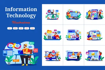 Tecnologia da Informação Pacote de Ilustrações