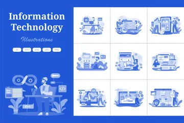 Tecnologia da Informação Pacote de Ilustrações