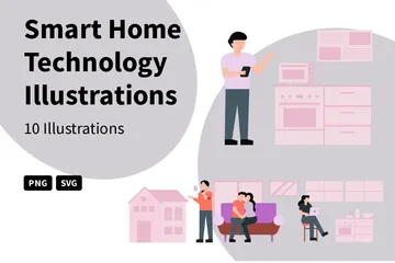 Tecnología de hogar inteligente Paquete de Ilustraciones