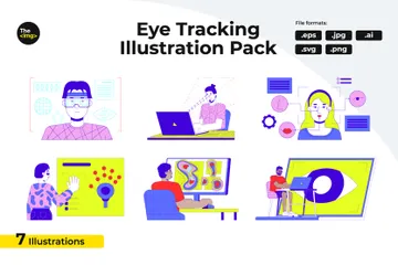 Tecnología de seguimiento ocular Paquete de Ilustraciones