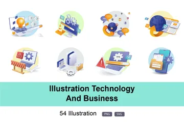 Tecnologia e negócios Pacote de Ilustrações