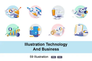 Tecnología empresarial Paquete de Ilustraciones