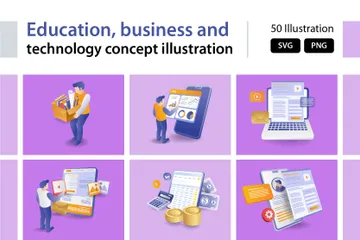 Tecnología empresarial Illustration Pack