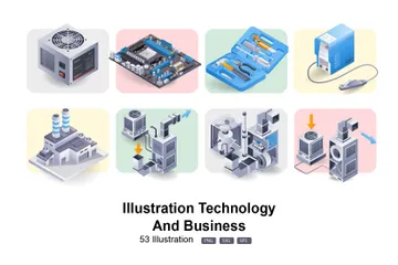 Tecnología empresarial Paquete de Ilustraciones