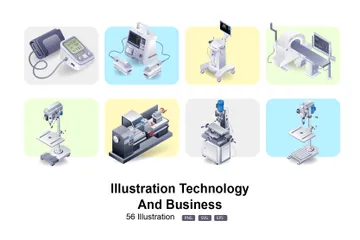 Tecnología empresarial Paquete de Ilustraciones