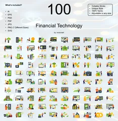 Tecnologia Financeira Pacote de Ilustrações