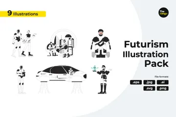 Tecnologia Futurista Pacote de Ilustrações