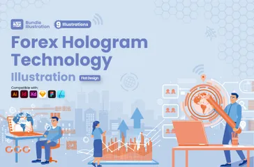 Tecnología de holograma Forex Illustration Pack