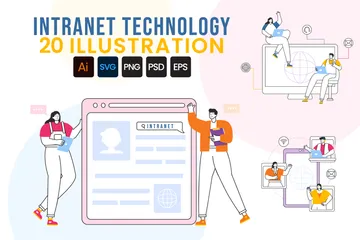 Tecnología Intranet Paquete de Ilustraciones