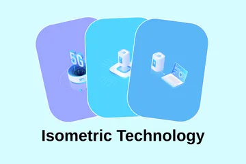 Tecnología isométrica Illustration Pack