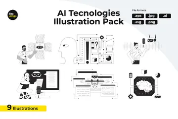 Tecnologías de IA Paquete de Ilustraciones