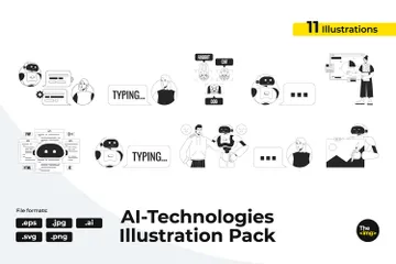 Tecnologias de IA Pacote de Ilustrações