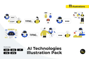 Tecnologias de IA Pacote de Ilustrações