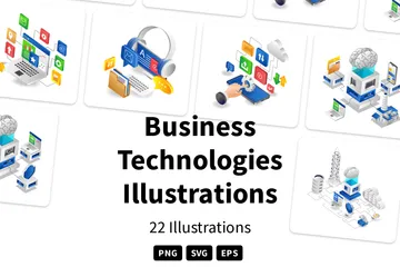 Tecnologias Empresariais Pacote de Ilustrações