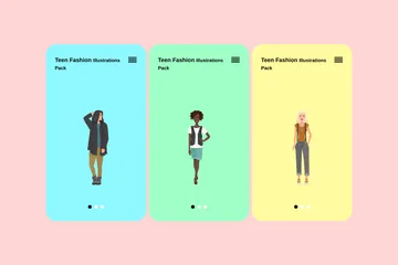 Mode für Teenager Illustrationspack