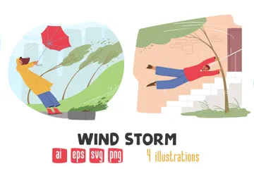 Tempête de vent Pack d'Illustrations