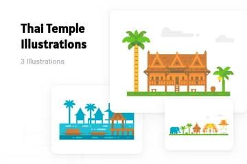 Templo tailandés Paquete de Ilustraciones