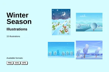 Temporada de invierno Paquete de Ilustraciones