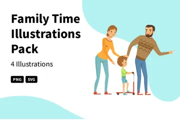 Du temps en famille Illustration Pack