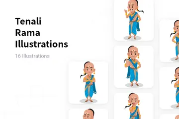 Tenali Rama Illustration Pack