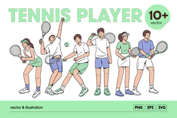 Tennis Player Illustration Pack