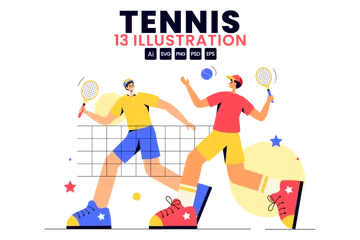 Tennis Player Sport Illustration Pack