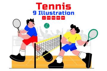 Tennis Player Sport Illustration Pack