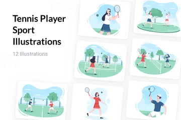 Tennis Player Sport Illustration Pack