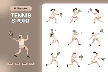 Tennis Sport Illustration Pack
