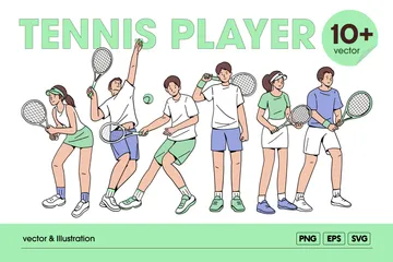 Tennisspieler Illustrationspack