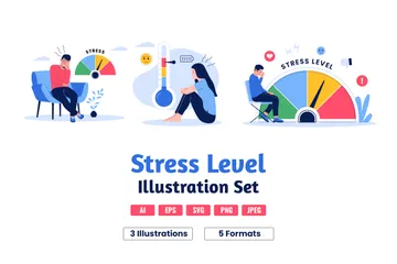 Test de niveau de stress Pack d'Illustrations