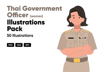 Thai Government Officer Illustration Pack