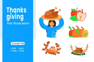 Appartement de Thanksgiving Pack d'Illustrations