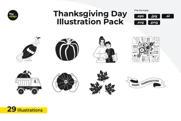 Thanksgiving Automne Pack d'Illustrations