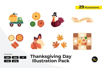 Thanksgiving Autumn Illustration Pack