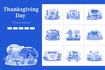 Thanksgiving Day Illustration Pack